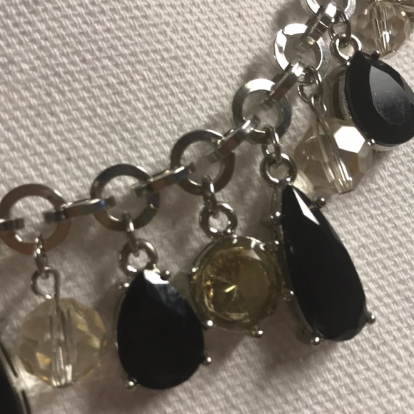 NWT WHBM Black Yellow Clear Stone Necklace - Picture 4 of 6